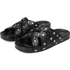 Michael Kors Sandaler Michael Kors Irene Studded Leather Flat Sandal - Black