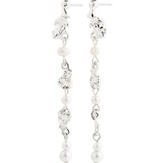 Hvid - Metal Øreringe Pilgrim Sloan Pearl Earrings - Silver Plated