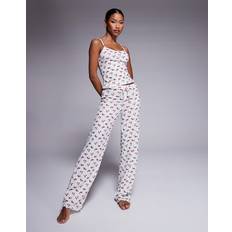 River Island Sovplagg River Island Cherry Print Pyjama Set - White