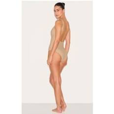 Beige - Women Swimsuits PrettyLittleThing Basic Scoop Swimsuit - Pink