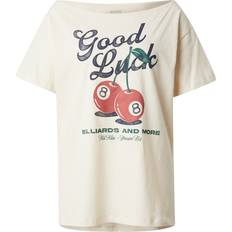 High comfort T-shirts Abercrombie & Fitch Slash Neck T-Shirt with Lucky Cherry Print White