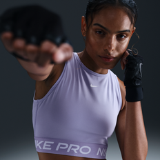 Purple Tank Tops Nike Pro Women's Dri-FIT Cropped Tank Top - Purple