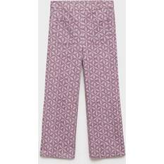 Pink Trousers Mango Printed Pocket Trousers - Pink