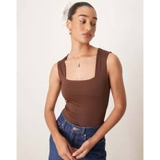 Bodysuits New Look Square Neck Slinky Bodysuit - Brown