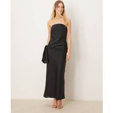 Abercrombie & Fitch Long Dresses Abercrombie & Fitch Strapless Bow Detail Maxi Dress Black/Pink