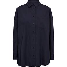 Moshi Moshi Mind Gaia Shirt Poplin Dam Långärmade Skjortor - Dark Navy