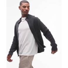 Arket Cardigans Arket Wool Knitted Cardigan With Funnel Neck - Black