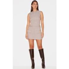 PrettyLittleThing Woven Tailored Mini Skirt - Grey