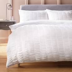 Argos Home Ruched Texture Bedding Set Double Bed Linen White