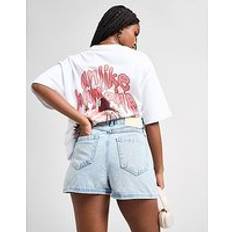 Unlike Humans High-Rise Mom Shorts - Blue