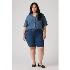 Dam - W24 Shorts Levi's Plus Ribcage Shorts - Mellanblå
