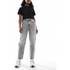 Grey - Unisex Jeans Pull&Bear High Rise Mom Jean - Washed Grey