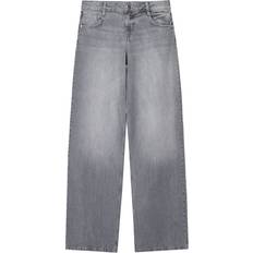 Grey - Unisex Jeans Bershka Baggy Wide Leg Jeans - Washed Grey