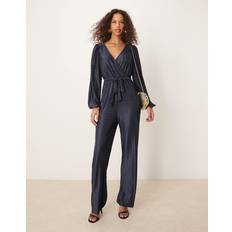 Vila Dam Jumpsuits & Overaller Vila Plisserad Jumpsuit Med Omlottdesign - Marinblå