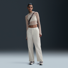 Nike White Trousers & Shorts Nike Wide Leg Trousers - White