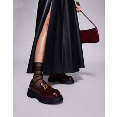 Dam - Röda Loafers River Island Grova Loafers - Vinröda
