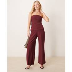 Abercrombie & Fitch Jumpsuits & Overalls Abercrombie & Fitch Strapless Longline Tube Jumpsuit With Velvet Burgundy