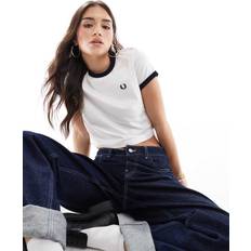 Fred Perry Natural T-shirts Fred Perry Cropped Ringer T-shirt - Off White