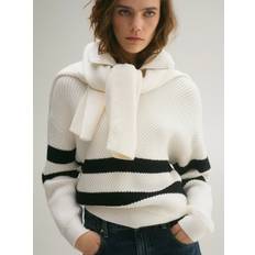 Mango Överdelar Mango Striped Ribbedknit Sweater - Beige