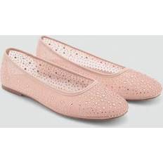 Rosa Ballerinaskor Barnskor Mango Glitter-Effect Ballet Flats - Beige