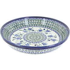 Pie Dishes Blue Rose Pottery Blue Rose Polish Pottery Blue Tulip Plate 10 Inch Pie Dish