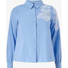 Zizzi Skjorter Zizzi Bluse Cajalica L/S Shirt - Blå