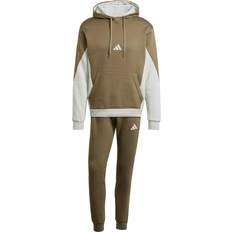 Adidas Jakkesæt adidas Sportswear Fleece Colorblock Hooded Træningssæt - Olive Strata