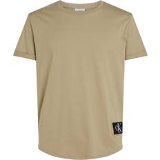 Calvin Klein Bruna Överdelar Calvin Klein Cotton Badge Turn Up Sleeve - Brun