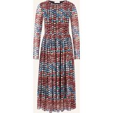 Rich & Royal Mesh-Kleid Dunkelblau/Hellrot/Hellgelb