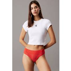 Calvin Klein Rød Trusser Calvin Klein Brazilian Briefs Icon Logo Lace - Orangerød