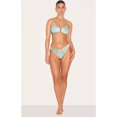 Silver - Women Bikinis PrettyLittleThing Brazilian Silver Trim Bikini Bottom - Green