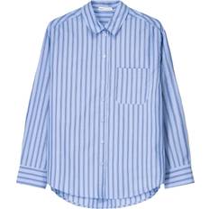 Bershka Dame Skjorter Bershka Bluse - Lyseblå/Mørkeblå