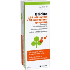 Nässpray Receptfria läkemedel Oriduo Nässpray 125 Mikrogram 50 Mikrogram Nässpray