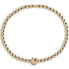 Gold Plated Bead Hinged Bangle - Gold