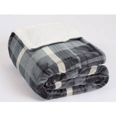OHS Winsford Check Fleece Blankets Grey (160x130cm)