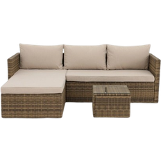 Loungeset konstrotting natur Utemöbler Sunfun Soffgrupp Larvik Konstrotting Natur Loungeset, 1 Bord inkl. 1 Soffor