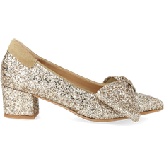 Angulus glitter Barnskor Angulus Sløjfe Pump i Funklende Glitter - Champagne Glitter