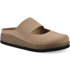 White Mountain Bassi Round Toe Mules - Beach Wood Suede