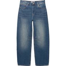 Pull&Bear Dame Jeans Pull&Bear Forvaskede Jeans Med Indsnit - Mørkeblå