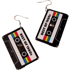 Fashion tape Shein 1pair Fashion PMMA Letter Detail Cassette Tape Drop Earrings For Women For Daily Life