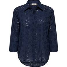 Dame - Naturfarvet Skjorter JDY Bluse Tallie Skjorte - Marineblå