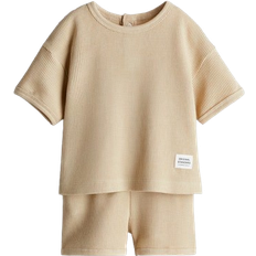Other Sets Children's Clothing H&M Waffled Jersey Set 2-piece - Beige (1268797001)
