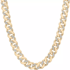Macy's Diamond Cuban Link 24" Chain Necklace 1 ct. t.w. Gold Over Silver