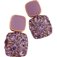 Shein Rhinestone Geo Decor Earrings