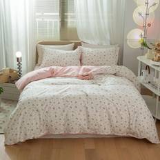 Amwan Floral Set Twin Cotton Duvet Cover Pink (218.4x172.7cm)