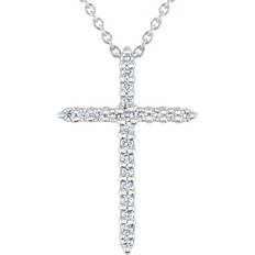 Gold cross pendant Roberto Coin Tiny Treasures Cross Pendant Necklace - White Gold/Diamond