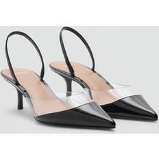 Transparent Pumps Mango Heeled Shoes With Vinyl Panel Dam - Black
