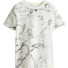 T-Shirts H&M Printed Cotton T-shirt - Cream/Marbled (1118512043)