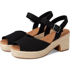 Toms Women Heeled Sandals Toms Isla Peep Toe Heeled Sandals - Black