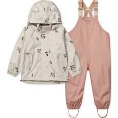 Återvunna material Regnställ Liewood Manu Rainwear Set - Peach/Sea Shell